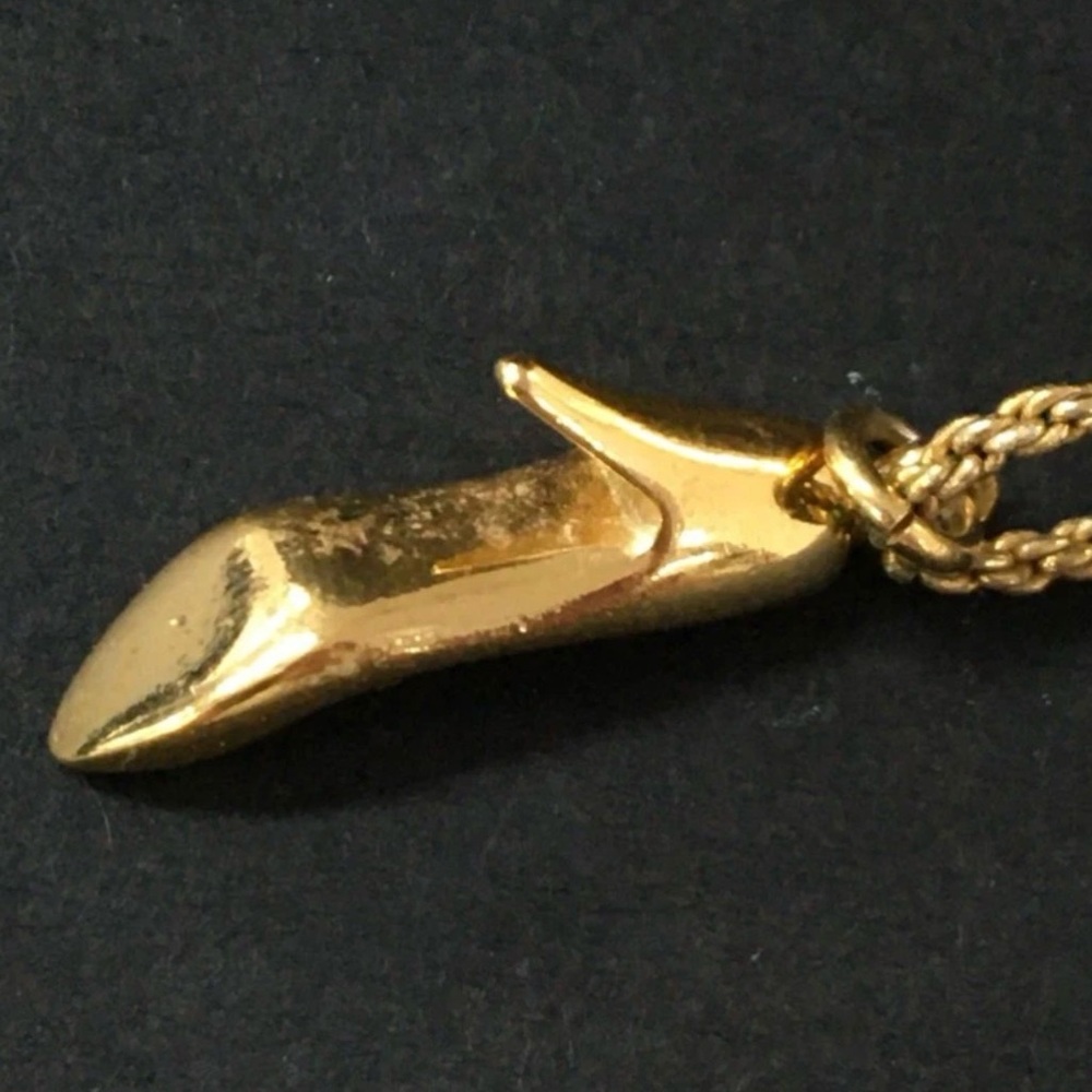 Dior Gold Tone Shoe Pendant Necklace - Picture 5 of 6